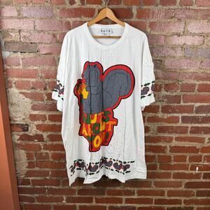 Vintage CUTE Sleepshirt Womens One Size White Nuts About You Squirrel Funny 90s
